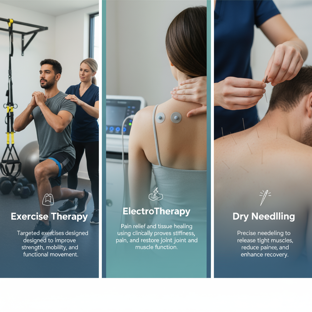 This is image of excercise therapy, dry needle therapy, electro therapy provided by Dr Swagata Dhar PT